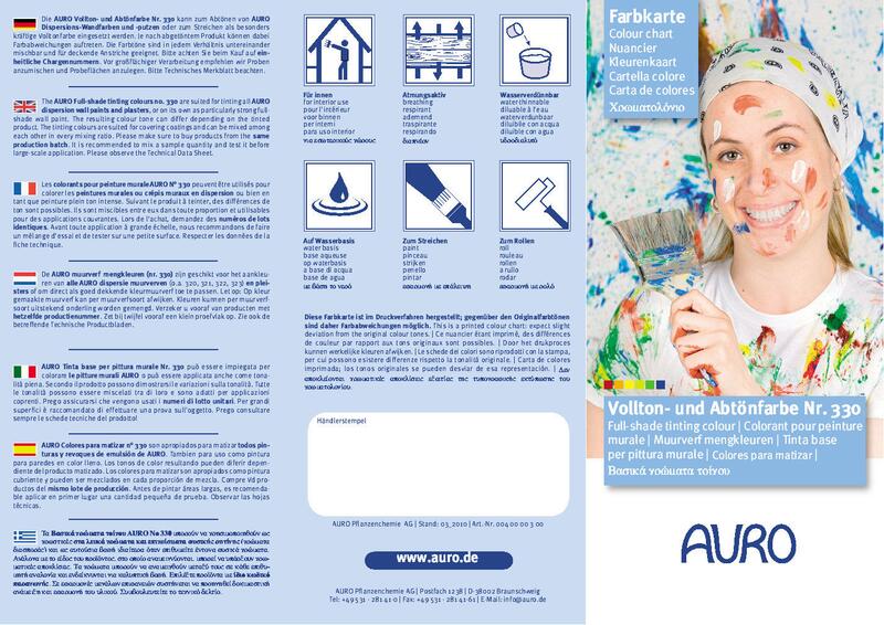 Farvekort for Fuldtone- & tonermaling nr. 330